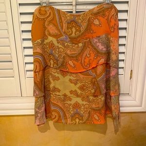 Three tiered, side zip skirt.  Gently worn, rayon